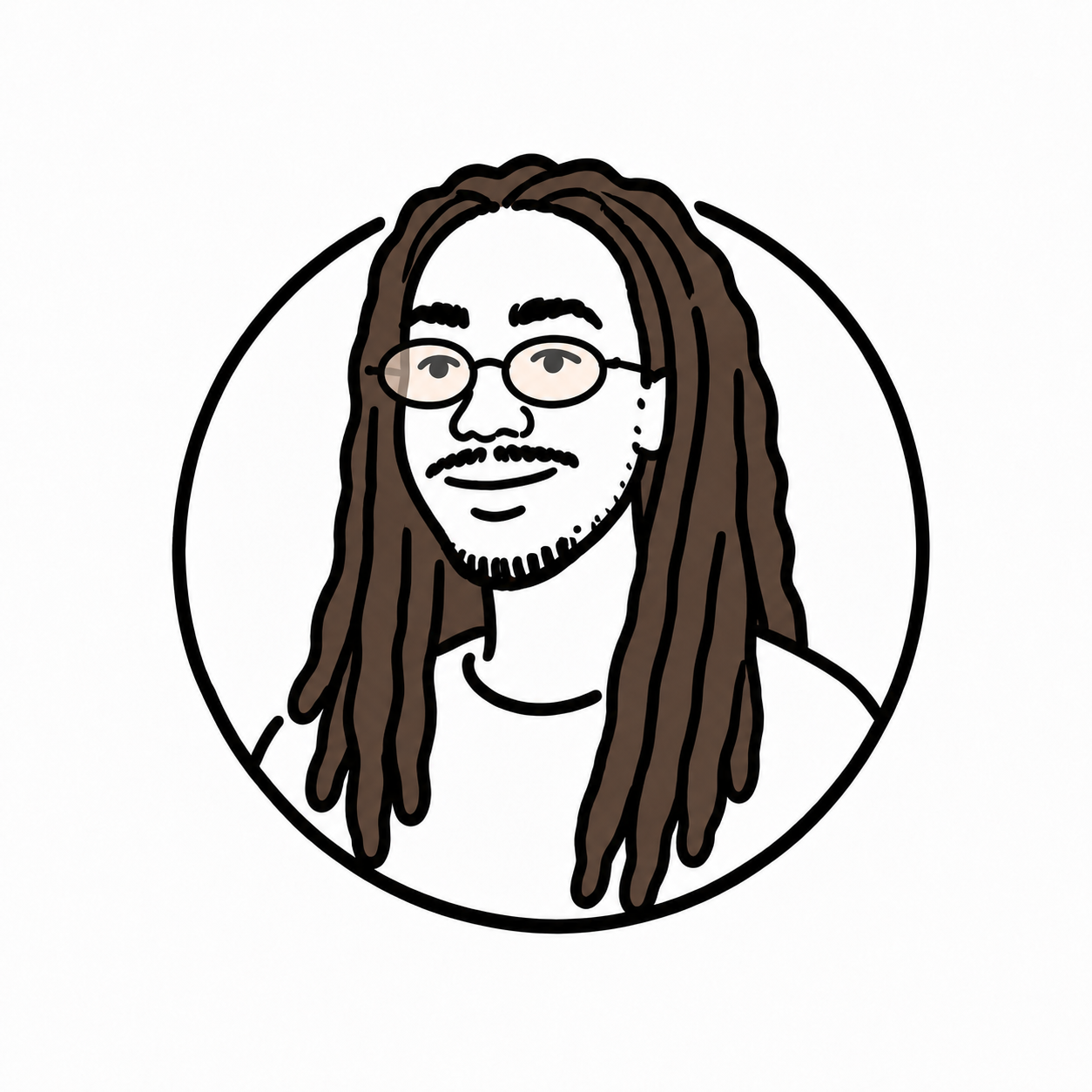 Illustrated portrait of Damiyr, founder of Common Portion Consultants
